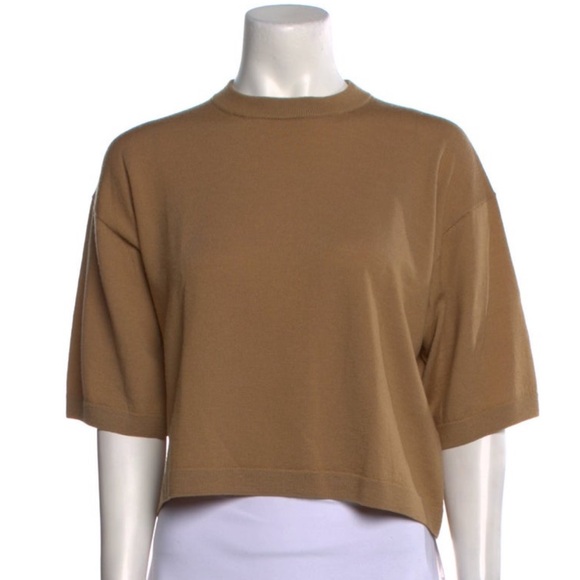 i love mr mittens Sweaters - I Love Mr Mittens 100% Wool Camel Boxy Crop Short Sleeve Sweater - XS / Small